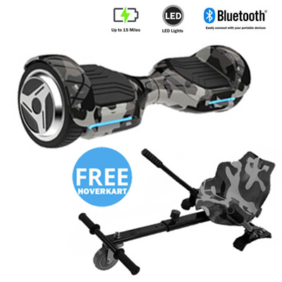 6.5 inches G Pro CAMO Hoverboard get a Free Racer Hoverkart Bundle Deal
