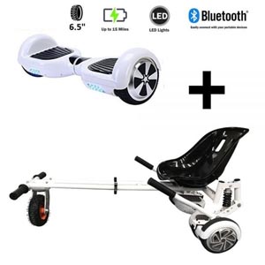 Monster Hoverkart And 6.5″ Bluetooth Hoverboard Racing White Go Monster Bundle